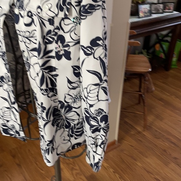 Alfred Dunner Navy Blue and white spring jacket 18w - Picture 3 of 4